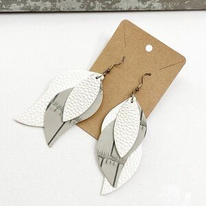 Textured layer teardrop hand made earrings